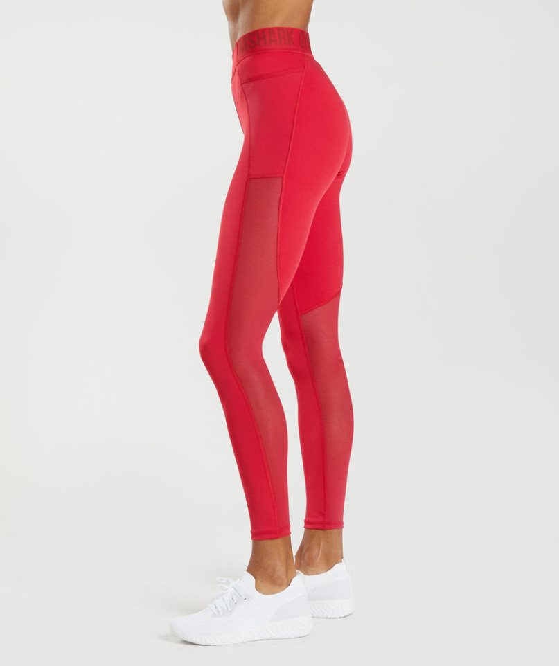 Women's Gymshark Training Brandmark Leggings Red | CA 7N6315